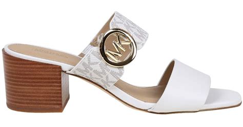 michael kors logo slide sandals|Michael Kors summer mid sandals.